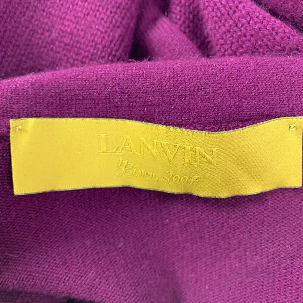 LANVIN Size M Purple Cashmere 3/4 Sleeves Cardigan Set